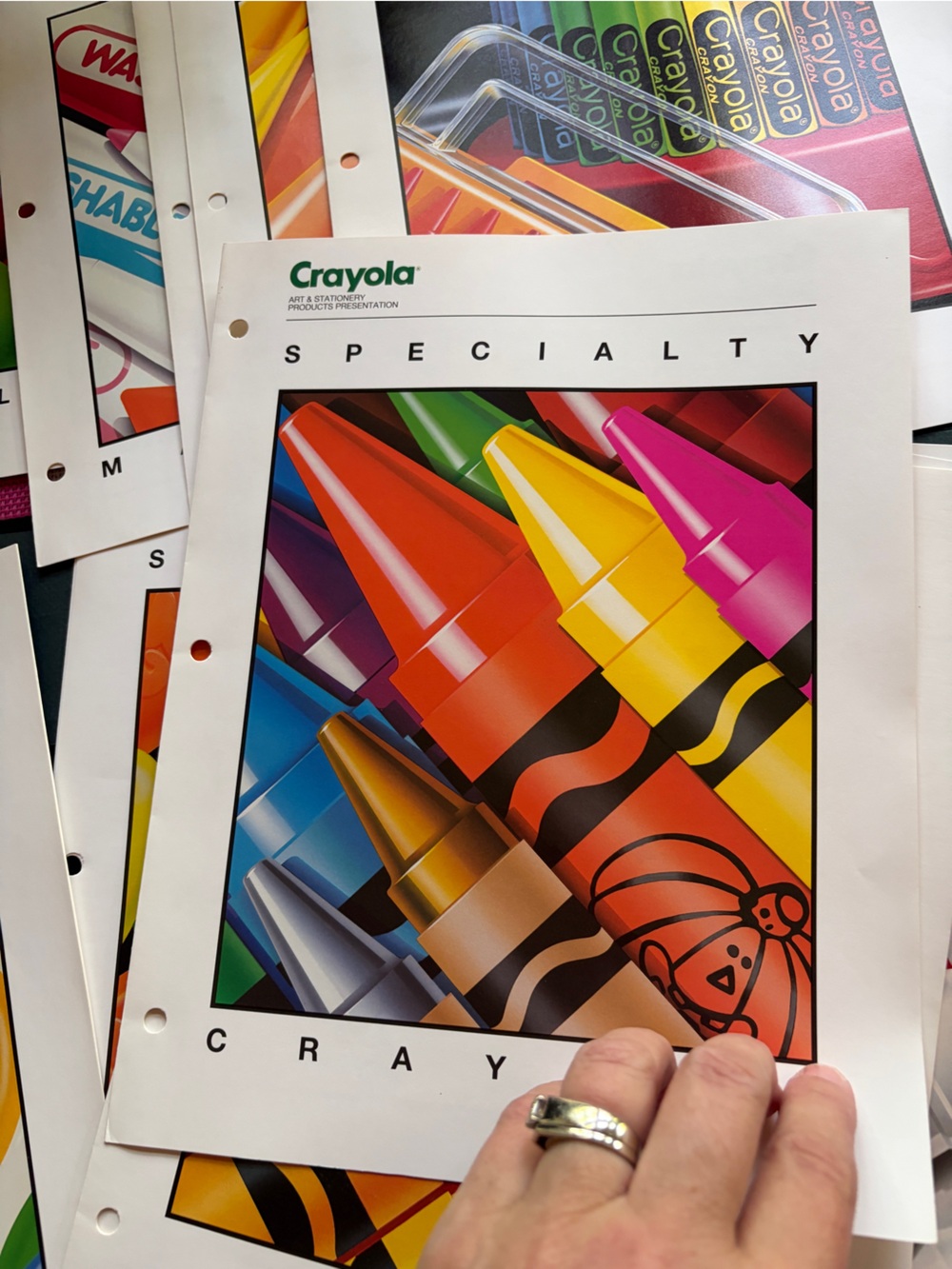 Vintage 1991 Crayola marketing products presentation inserts. Great condition!